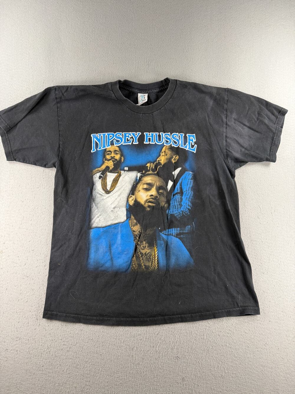 Nipsey Hussle Tee Styled Black Graphic Rap T-Shirt Men's Large Hip Hop